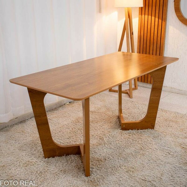 Mesa de Jantar Dubai Tampo Londres 160x80 Cinamomo 100% MDF - Cel Mveis