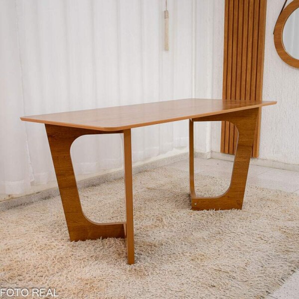Mesa de Jantar Dubai Tampo Londres 160x80 Cinamomo 100% MDF - Cel Mveis
