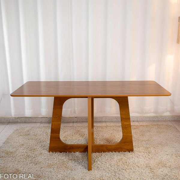 Mesa de Jantar Dubai Tampo Londres 160x80 Cinamomo 100% MDF - Cel Mveis