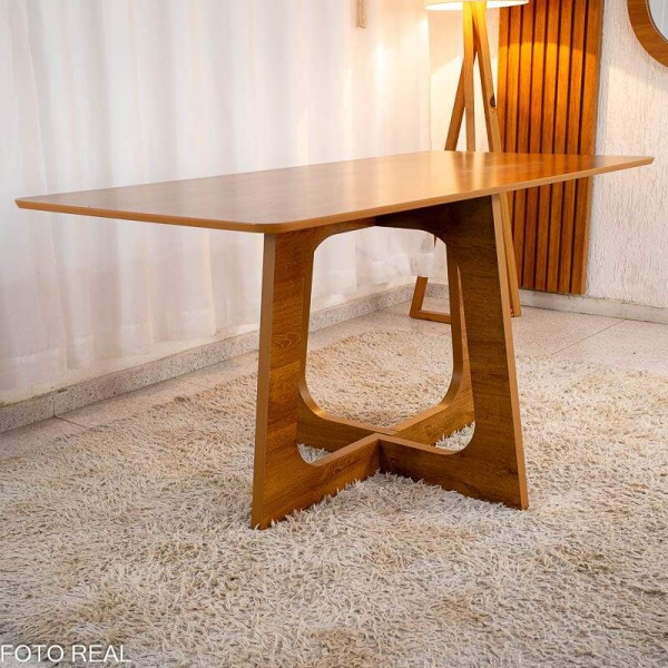 Mesa de Jantar Dubai Tampo Londres 160x80 Cinamomo 100% MDF - Cel Mveis