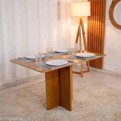Mesa de Jantar Salina Tampo Londres 120x80 Cinamomo - Cel Mveis