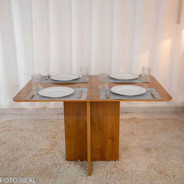 Mesa de Jantar Salina Tampo Londres 120x80 Cinamomo - Cel Mveis