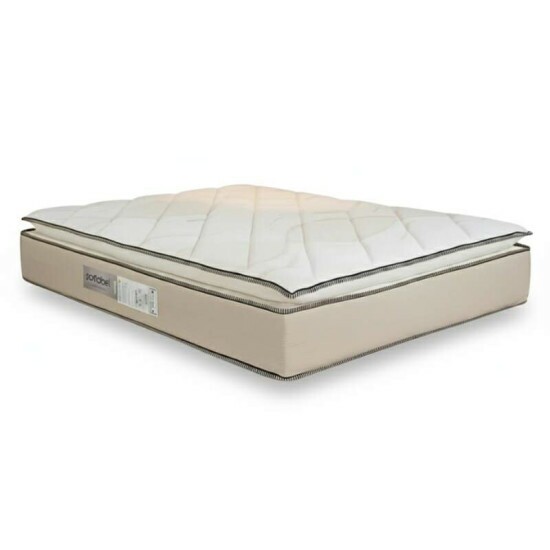 Box Casal Sued Bege Nosso Sonho + Colcho Casal Copacabana Linho Bege 138x188x68 Molas ensacadas - Portobel | Suporta at 240kg