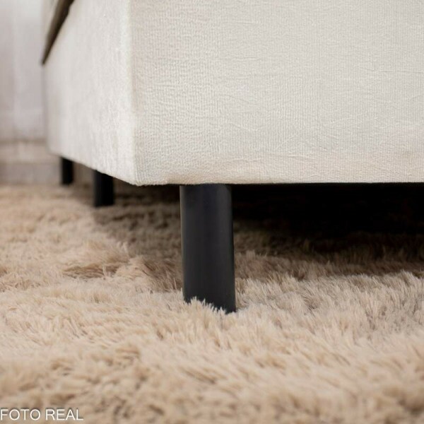 Box Casal Sued Bege Nosso Sonho + Colcho Casal Copacabana Linho Bege 138x188x68 Molas ensacadas - Portobel | Suporta at 240kg