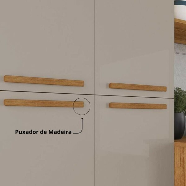 Cozinha Completa Madri Balco + Paneleiro e Areo Cinamomo/Preto - Sallto