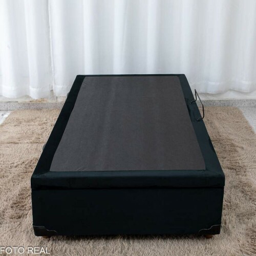 Box Ba Solteiro Pop Veludo Preto 88x188x37 - Nature