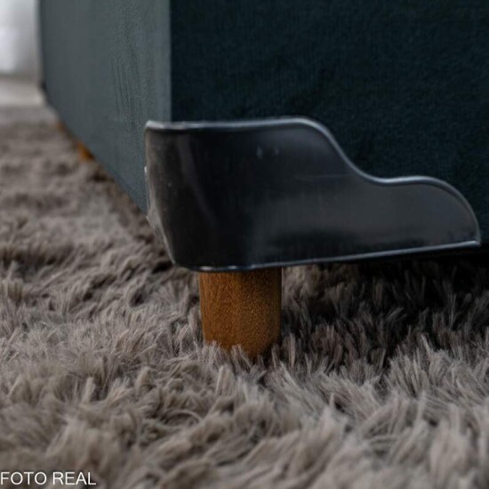 Box Ba Solt. Pop Veludo Preto Nature + Colcho Solt. Soffie Lotus 100% Espuma D20 88x188x49 - Nosso Sonho