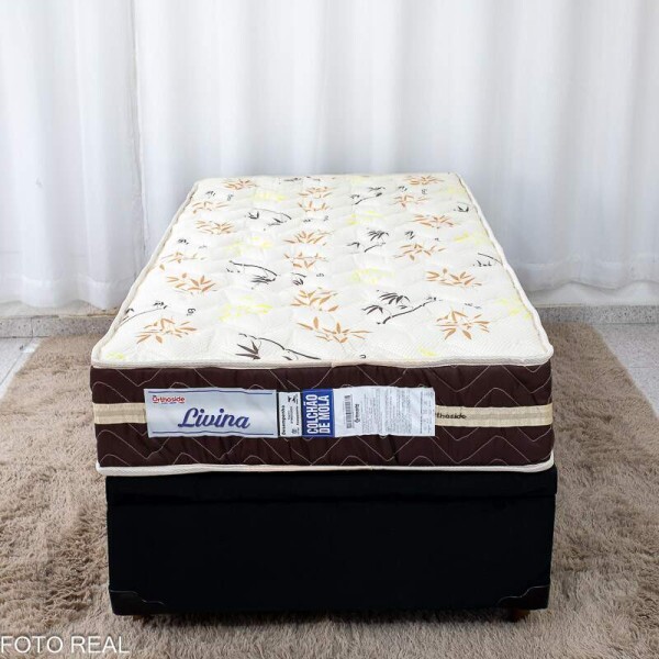 Box Ba Solt. Pop Veludo Preto Nature + Colcho Solt. Livina 88x188x25 D33 e Molas Ensacadas - Orthoside