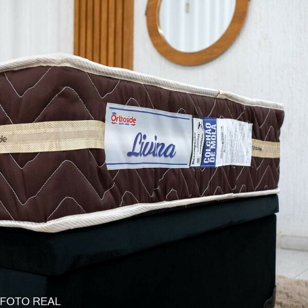 Box Ba Solt. Pop Veludo Preto Nature + Colcho Solt. Livina 88x188x25 D33 e Molas Ensacadas - Orthoside