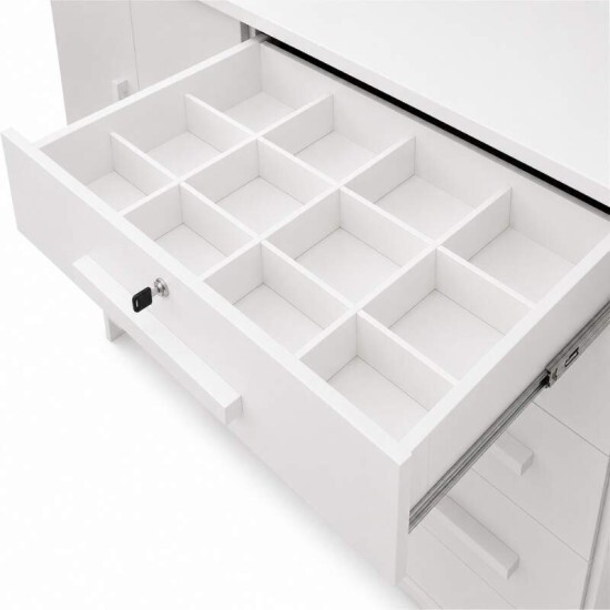Cômoda New Athos Branco 5 Gavetas e Sapateira Larg. 1.36m - D Doro