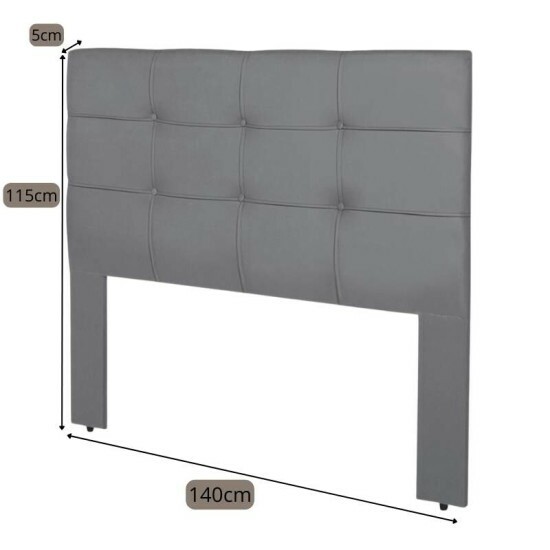 Cabeceira Cama Box Casal 1.40 Eslovnia Veludo Cinza