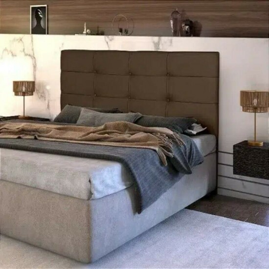 Cabeceira Cama Box Casal 1.40 Eslovnia Veludo Marrom