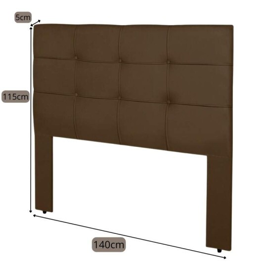 Cabeceira Cama Box Casal 1.40 Eslovnia Veludo Marrom