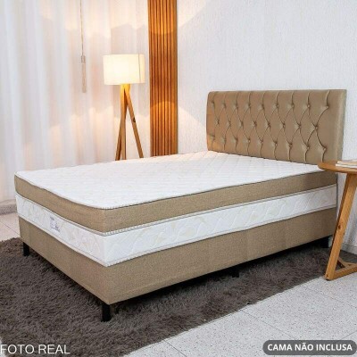 Painel Cabeceira Box Casal 1.40 Lavnia Veludo Bege