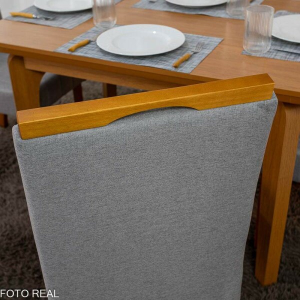 Mesa de Jantar Londrina 120x80 Cinamomo Rufato + 4 Cad. Isabela Linho Cinza 05 Madeira - Art Assento