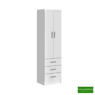 Roupeiro Texas Larg. 0.47m Branco 2 Portas 3 Gavetas - San Marino