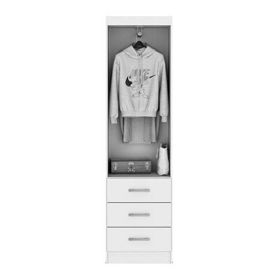 Roupeiro Texas Larg. 0.47m Branco 2 Portas 3 Gavetas - San Marino