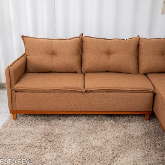 Sof de Canto Turquia Linho Terracota 29