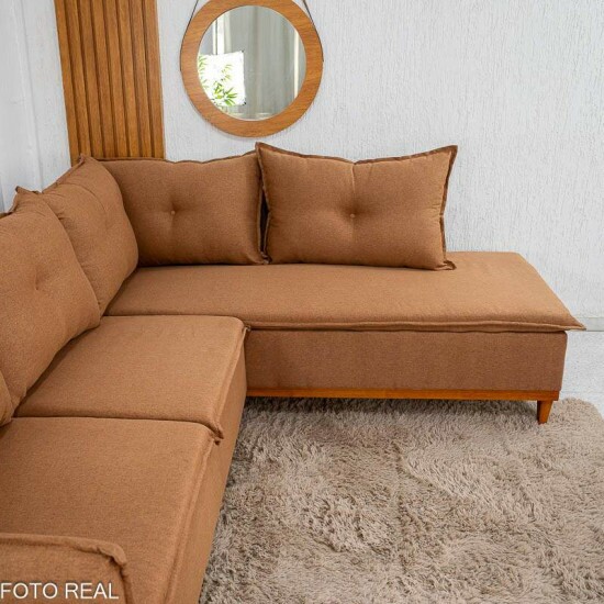 Sof de Canto Turquia Linho Terracota 29