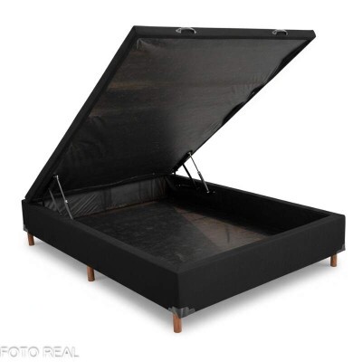 Box Ba Casal Carioca Sued Preto 138x188x40 Blindado - Bioflex