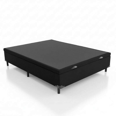 Box Ba Casal Carioca Sued Preto 138x188x40 Blindado - Bioflex
