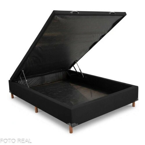 Box Ba Casal Carioca Sued Preto 138x188x40 Blindado - Bioflex