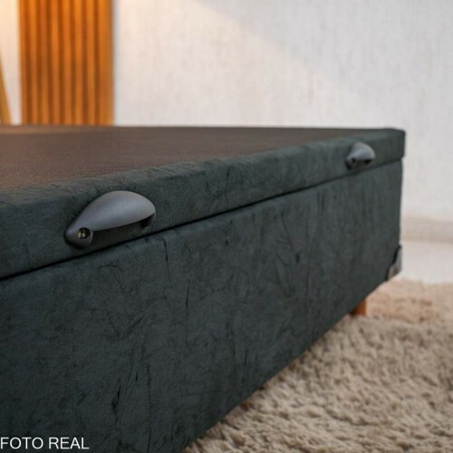 Box Ba Casal Carioca Sued Preto 138x188x40 Blindado - Bioflex