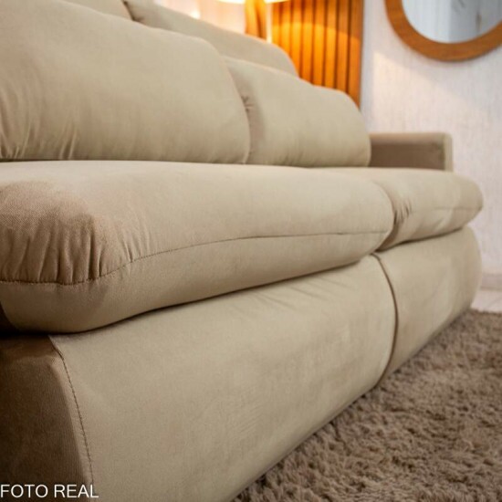 Sof Retrtil Amaranto Premium 2.30m Veludo Bege - Sem Caixa