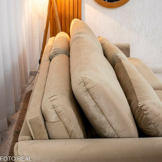 Sof Retrtil Amaranto Premium 2.30m Veludo Bege - Sem Caixa