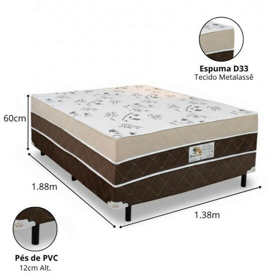 Cama Box Casal Ortopdica D33 138x188x60 Ortobel - Suporta at 250kg
