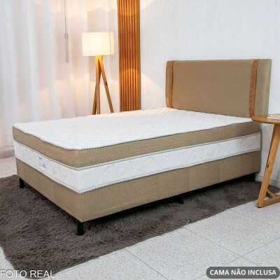 Painel Cabeceira Box Casal 1.40 Leticia Veludo Bege