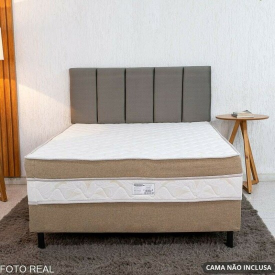 Painel Cabeceira Box Casal 1.40 Roma Veludo Cinza