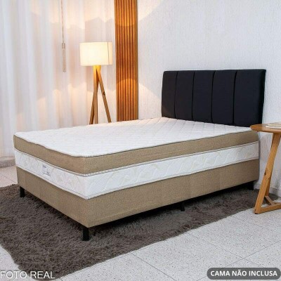 Painel Cabeceira Box Casal 1.40 Roma Veludo Preto