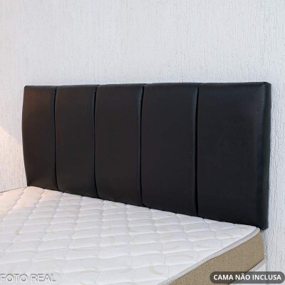 Painel Cabeceira Box Casal 1.40 Roma Korino Preto