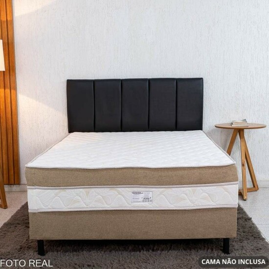 Painel Cabeceira Box Casal 1.40 Roma Korino Preto