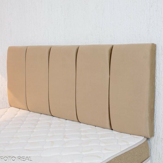 Cama Box Casal Premium Ortopdica D33 138x188x62 Nosso Sonho + Painel Cabeceira Roma Veludo Bege | Suporta at 250kg