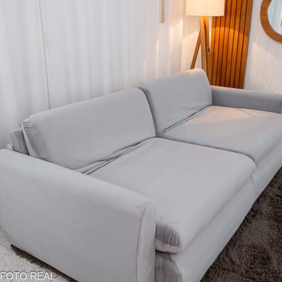 Sof Retrtil Amaranto Premium 2.30m Veludo Prata - Sem Caixa