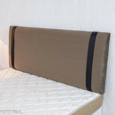Painel Cabeceira Box Casal 1.40 Leticia Veludo Marrom