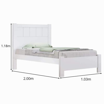 Cama Solteiro Primcia Branco 100% MDF D Doro + Cama Auxiliar Barcelona Branco Tebarrot