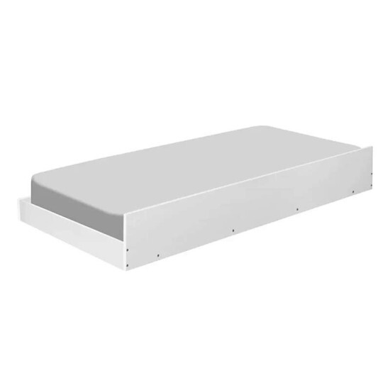 Cama Solteiro Primcia Branco 100% MDF D Doro + Cama Auxiliar Barcelona Branco Tebarrot