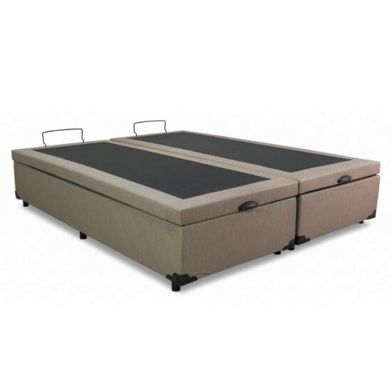 Colcho Queen Airtech Springpocket 158x198x25 Ortobom + Box Ba Queen Bipartido Eli Milo Korino Bege Blindado Nature 158x198x67 | Suporta at 240kg