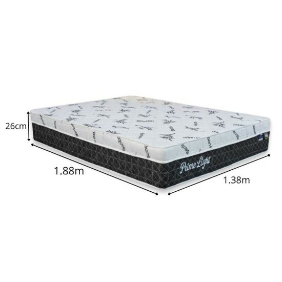 Colcho Casal Prime Light Preto 138x188x26 Molas Ensacadas Orthoprime | Suporta at 240kg