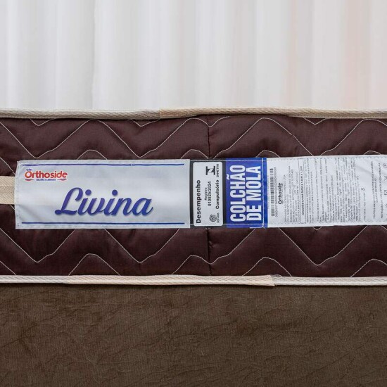 Box Casal Sued Marrom Nosso Sonho + Colcho Casal Livina Molas Ensacadas 138x188x62 Orthoside | Suporta at 220kg