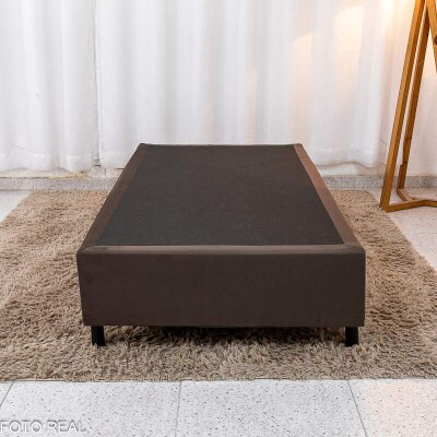 Base Box Solteiro Sued Marrom 88x188x37 - Ortobel