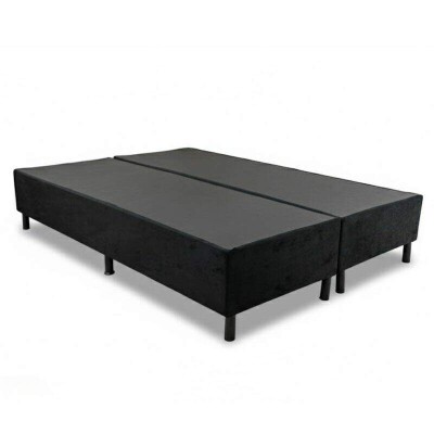 Base Box Casal Bipartida Sued Preto 138x188x37 cm - Ortobel
