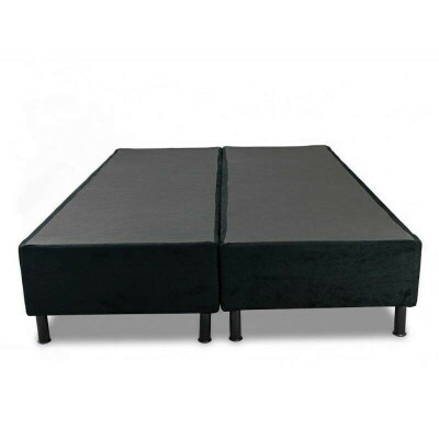 Base Box Casal Bipartida Sued Preto 138x188x37 cm - Ortobel