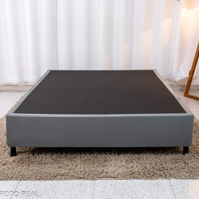 Base Box Casal Sued Cinza 138x188x37 cm - Ortobel