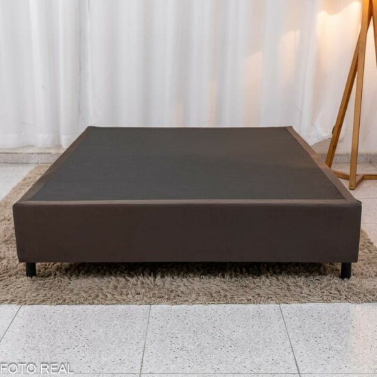 Base Box Casal Sued Marrom 138x188x37 cm - Ortobel