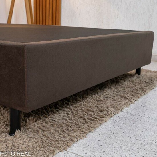 Base Box Casal Sued Marrom 138x188x37 cm - Ortobel