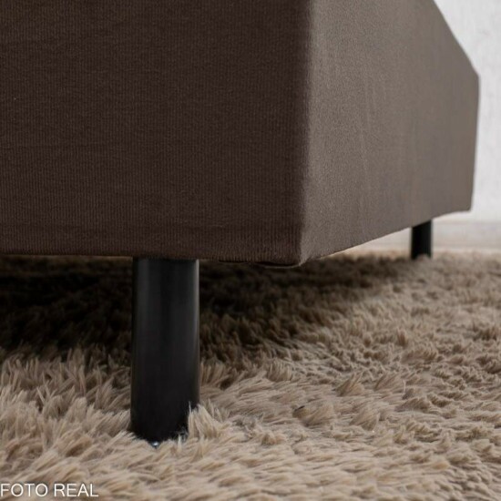 Base Box Casal Sued Marrom 138x188x37 cm - Ortobel